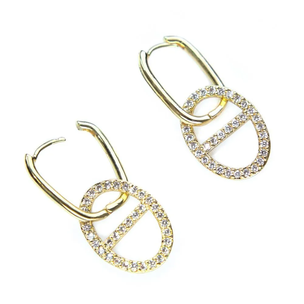 швензы "нексус", с цирконием, цвет золото, 35 мм