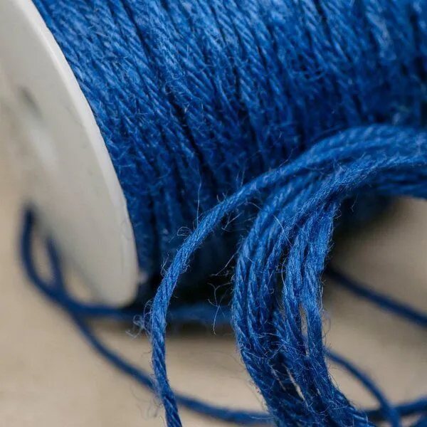 шнур конопляный, цвет синий, 2 мм (уп 5 м)