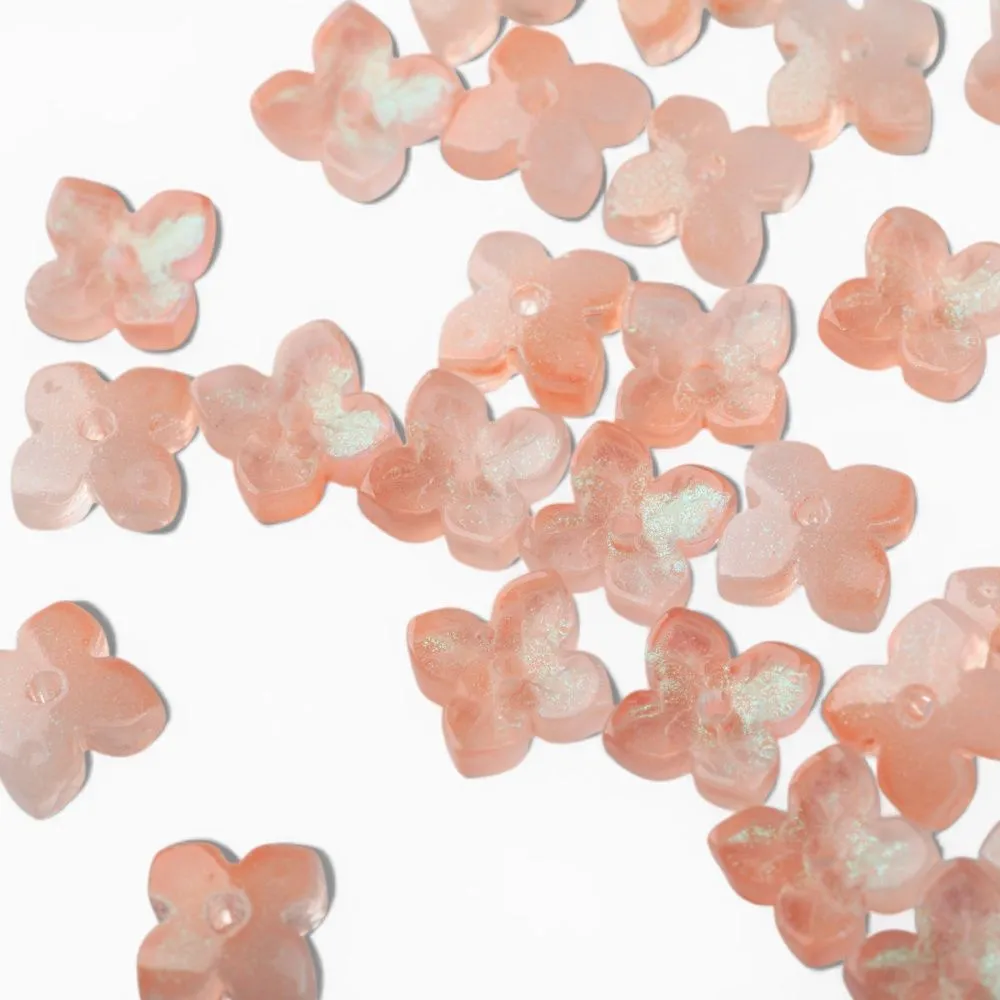 бусина "вероника", стекло, цвет персиковый, 10x10x3.5 мм