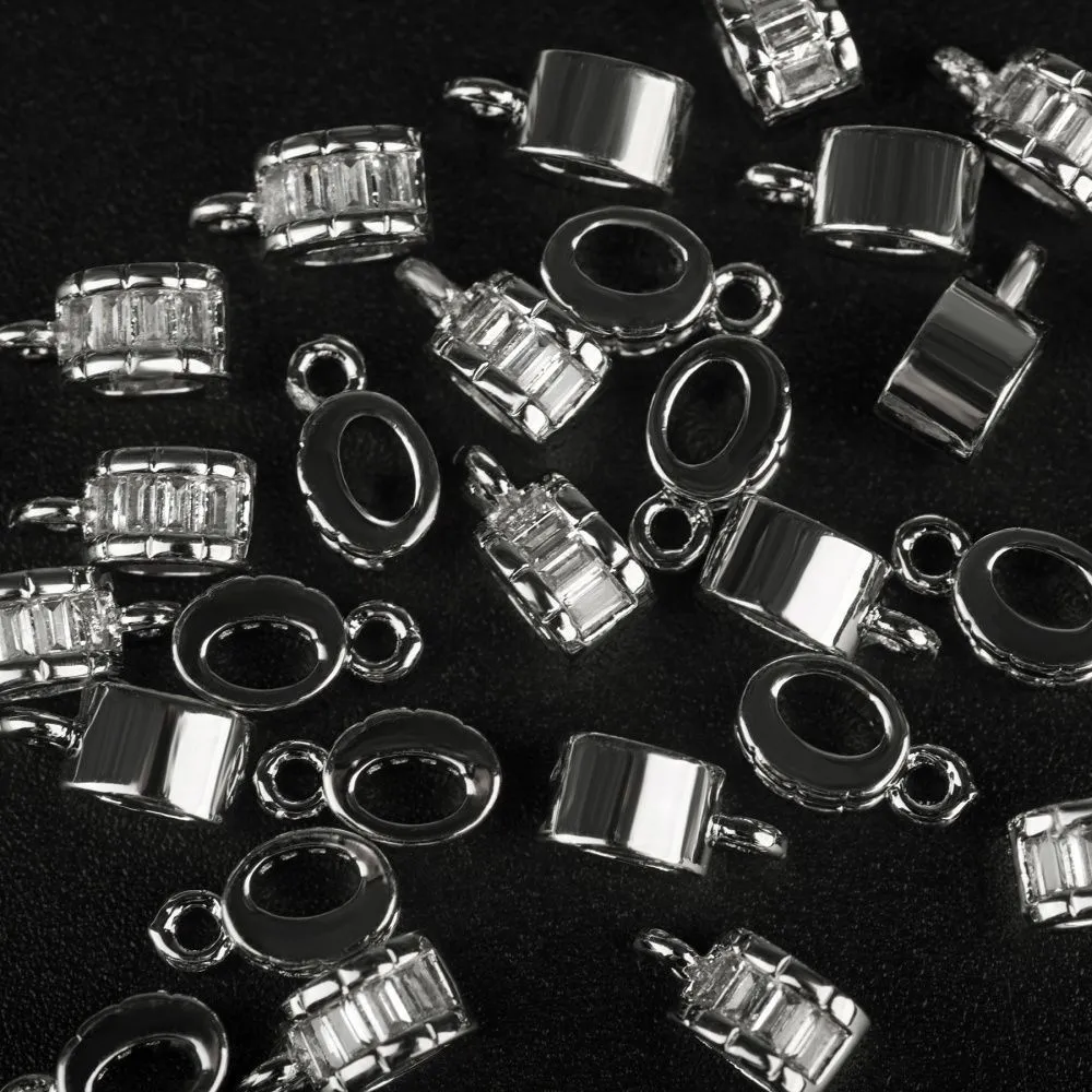 бейл "грид", покрытие платина/циркон, 9.5x4x5 мм