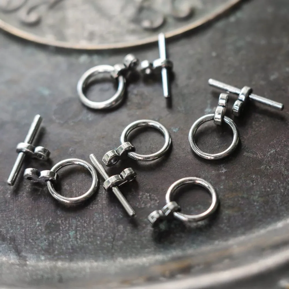 Замочки тоггл "торро", цвет античное серебро, 19x12x3 мм