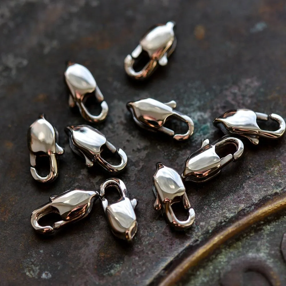 замочек-лобстер прямоугольный, сталь хирургическая, 9x4.5x3 мм