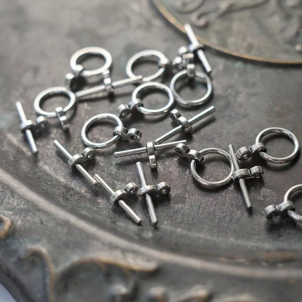 Замочки тоггл "торро", цвет античное серебро, 19x12x3 мм