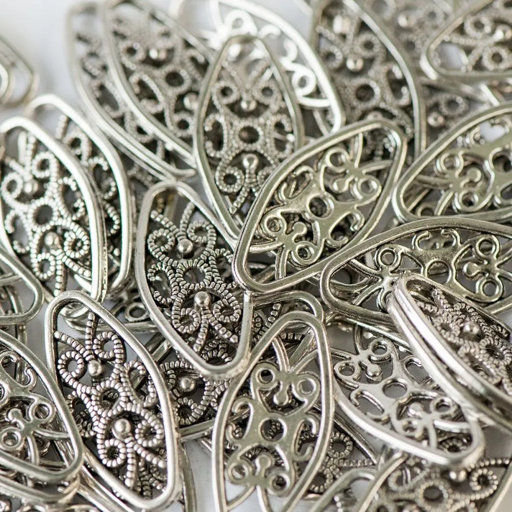 коннектор "ариетта", цвет античное серебро, 24x11x2 мм