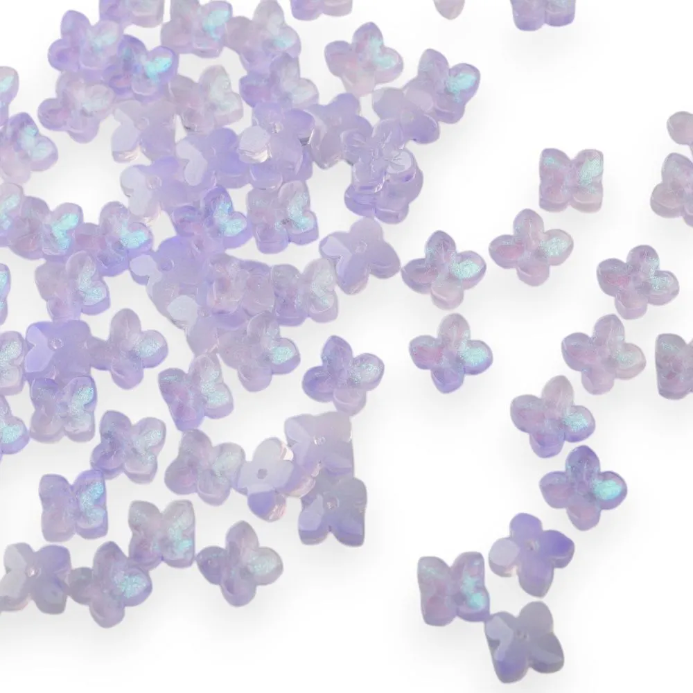 бусина "вероника", стекло, цвет св.сиреневый, 10x10x3.5 мм