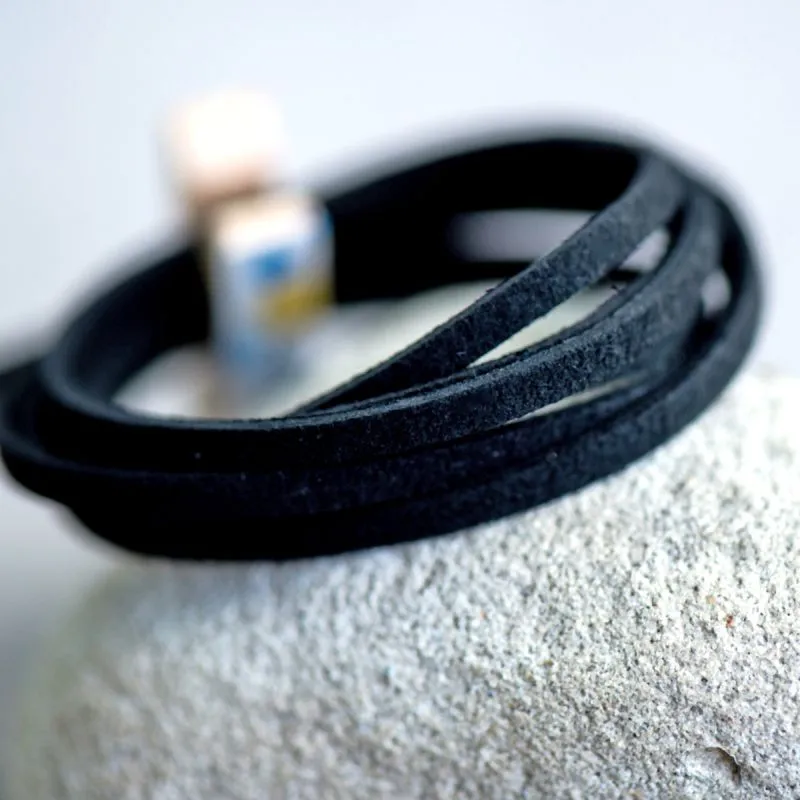 шнур из искусственной замши, черный, 3х1.5 мм