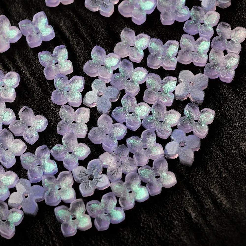 бусина "вероника", стекло, цвет св.сиреневый, 10x10x3.5 мм