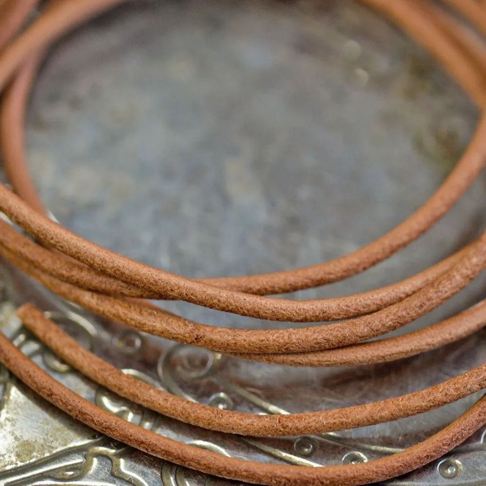 шнур кожаный, цвет коричневый, диаметр 1.8 мм