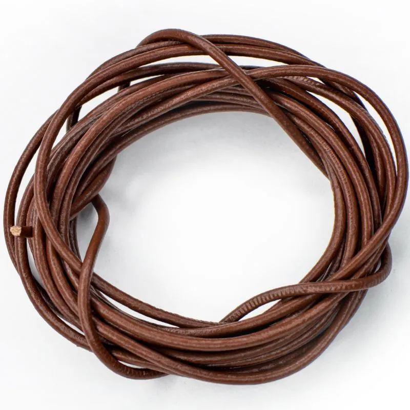 шнур кожаный, цвет шоколадный, диаметр 2.5 мм
