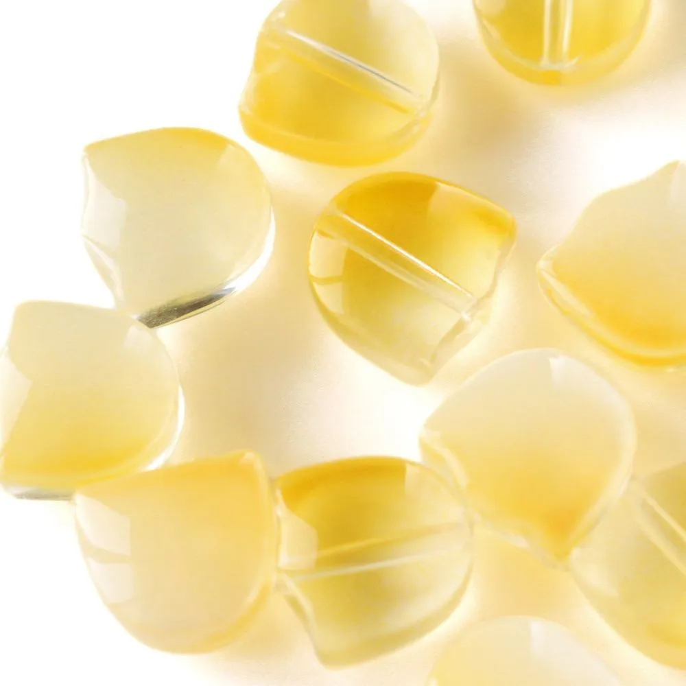 бусина "тюльпан", стекло, цвет желтый, 9 мм