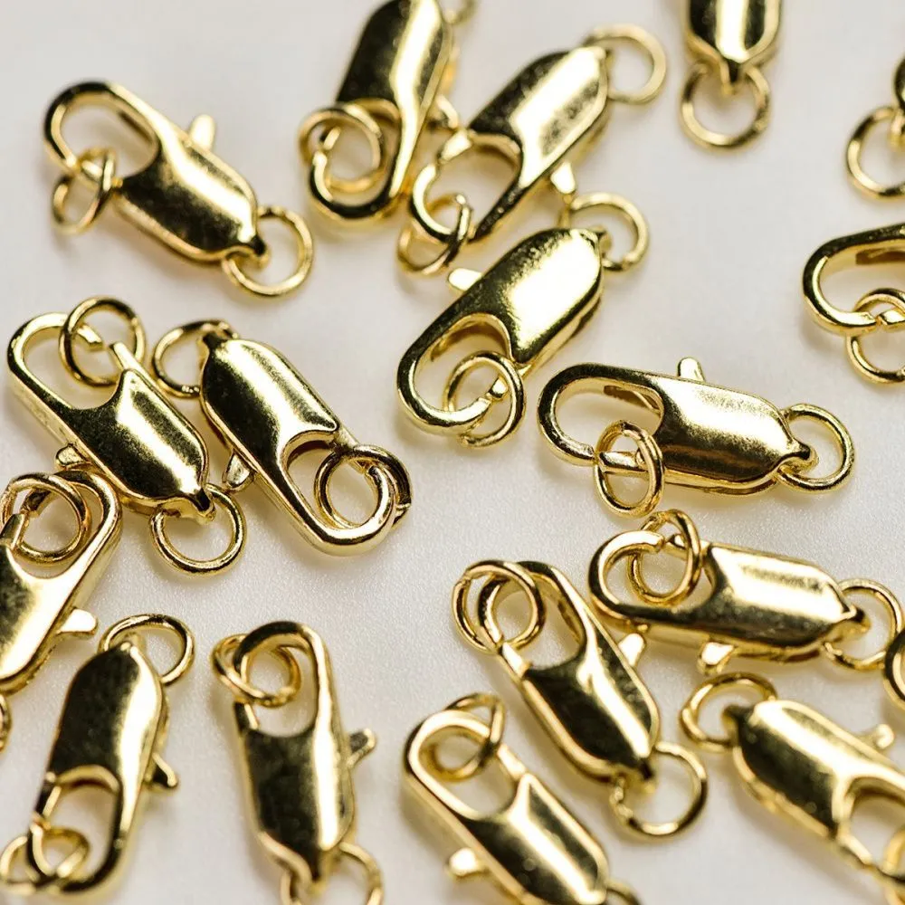 Замочки замочек-лобстер прямоугольный с колечком, цвет золото, 12х6 мм