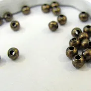 Бусина, металл "Симпл", цвет античная бронза, 4 мм (уп 30 шт+/-2 шт)