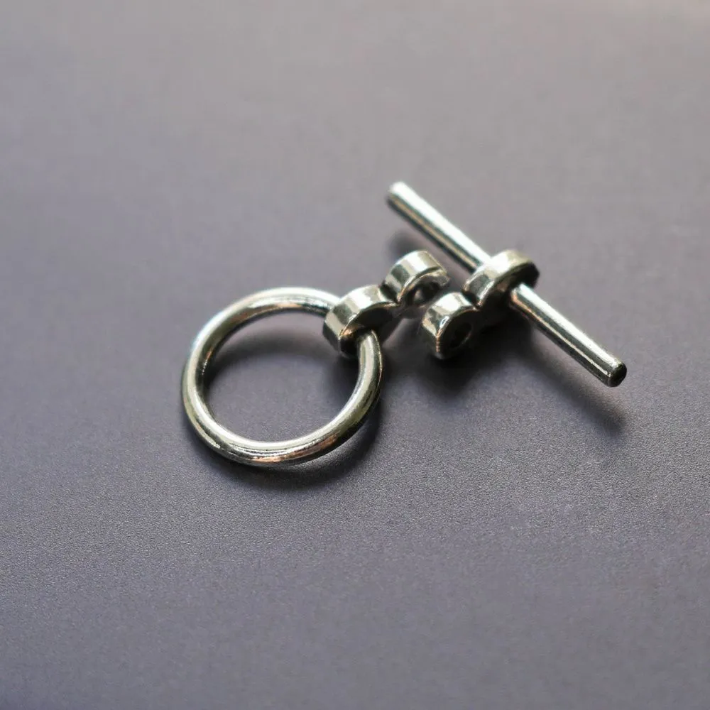 Замочки тоггл "торро", цвет античное серебро, 19x12x3 мм