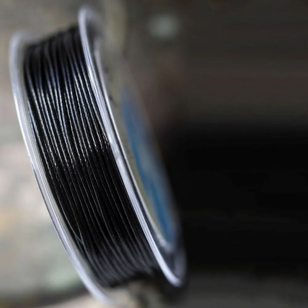 шнур вощеный, цвет черный, 1 мм, боб 18 м