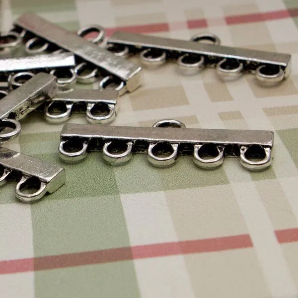 коннектор "тин", цвет античное серебро, 40x15x4 мм