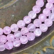 Бусина, стекло "Кракле", цвет розовый матовый, 10 мм