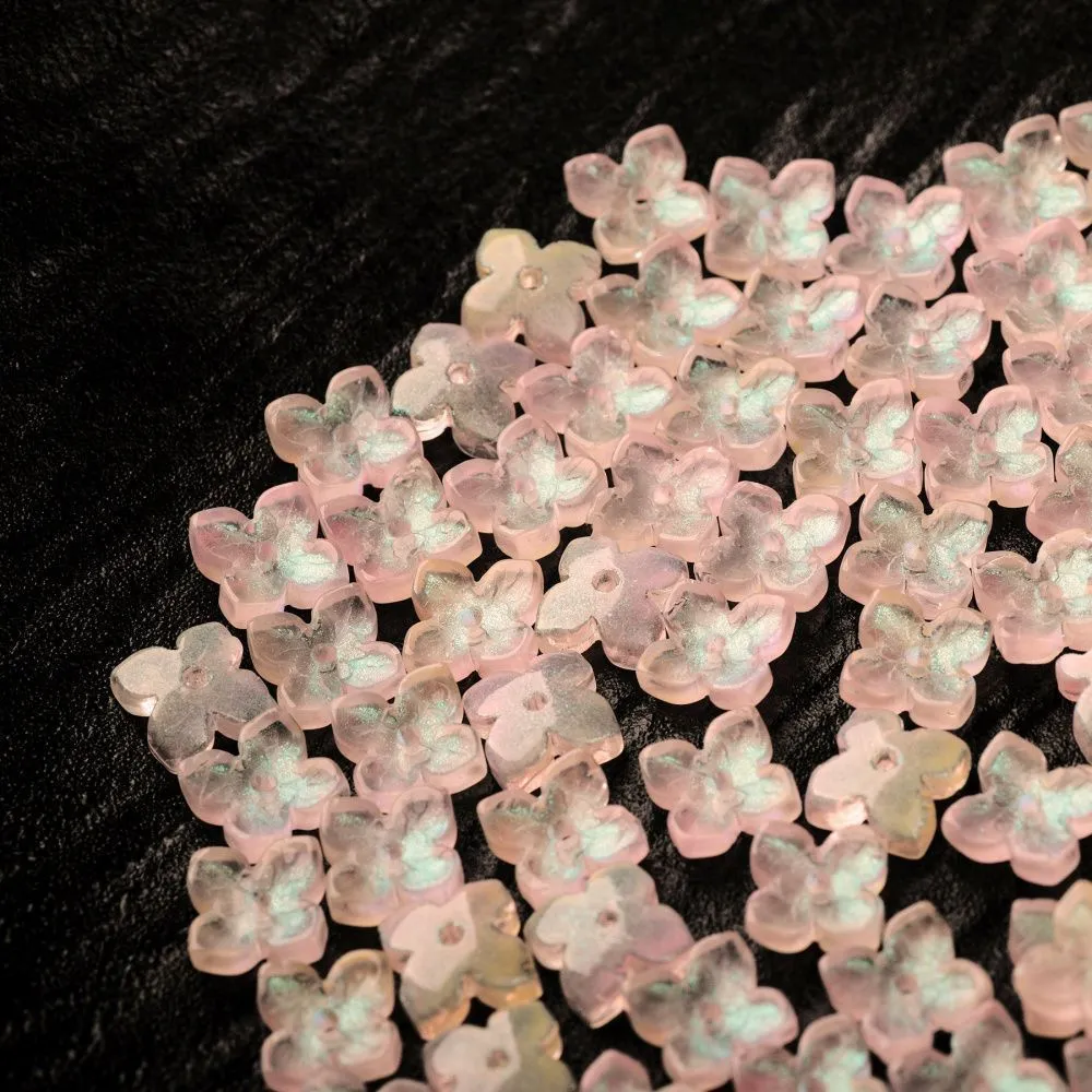 бусина "вероника", стекло, цвет светло-персиковый, 10x10x3.5 мм