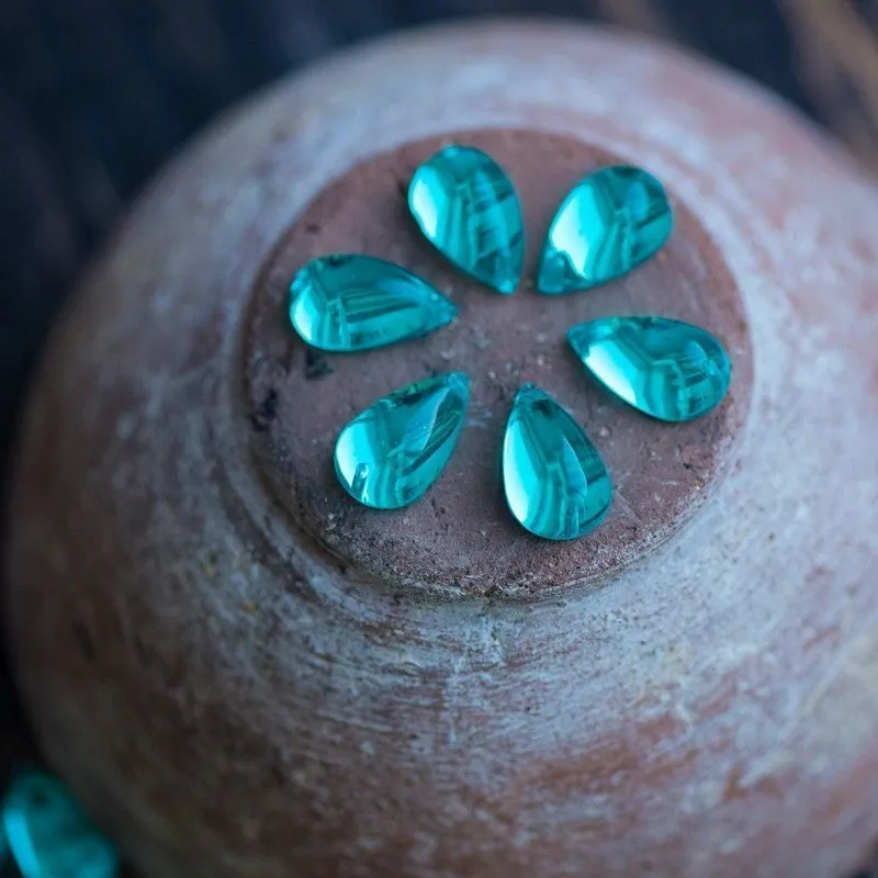 стразы пришивные "капля", акрил, цвет аквамарин, 15х9х6 мм