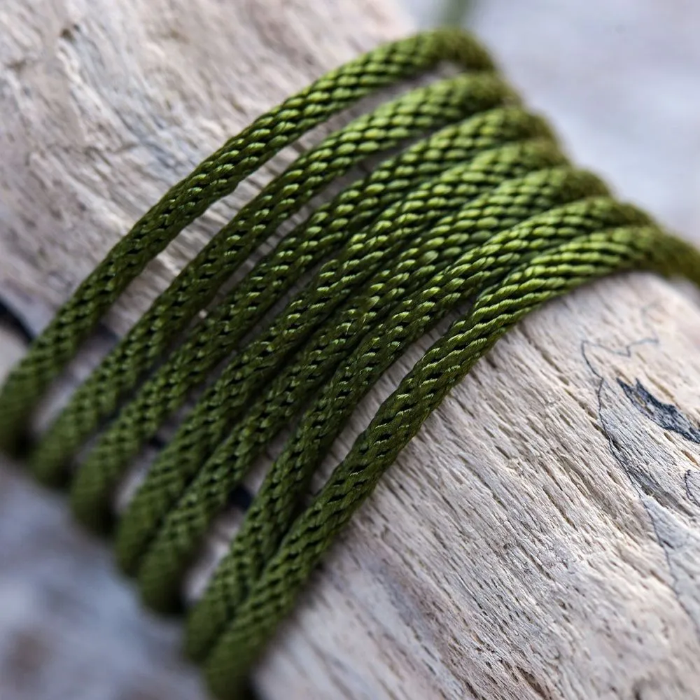 шнур, полиэстер, круглый, цвет оливковый темный, 2 мм  