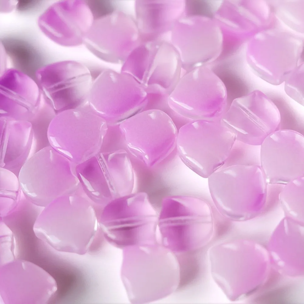 бусина "тюльпан", стекло, цвет яркая сирень, 9 мм