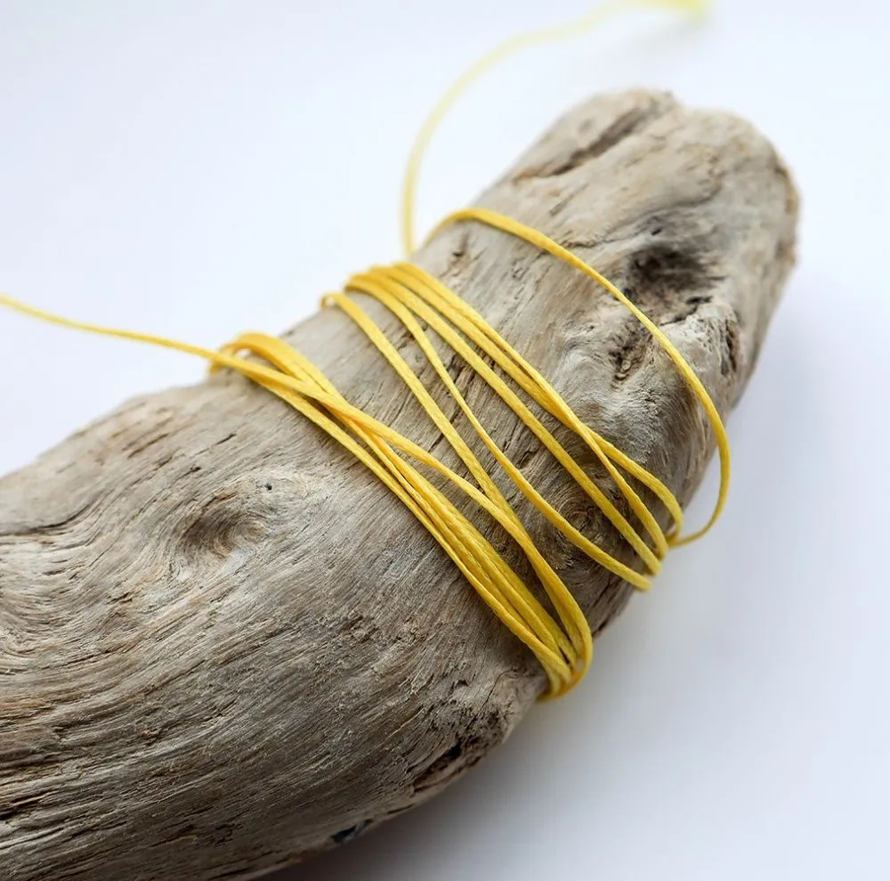 шнур вощеный, цвет ярко-желтый, 1х0.4 мм