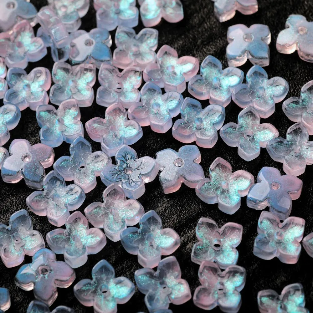 бусина "вероника", стекло, цвет св.голубой, 10x10x3.5 мм